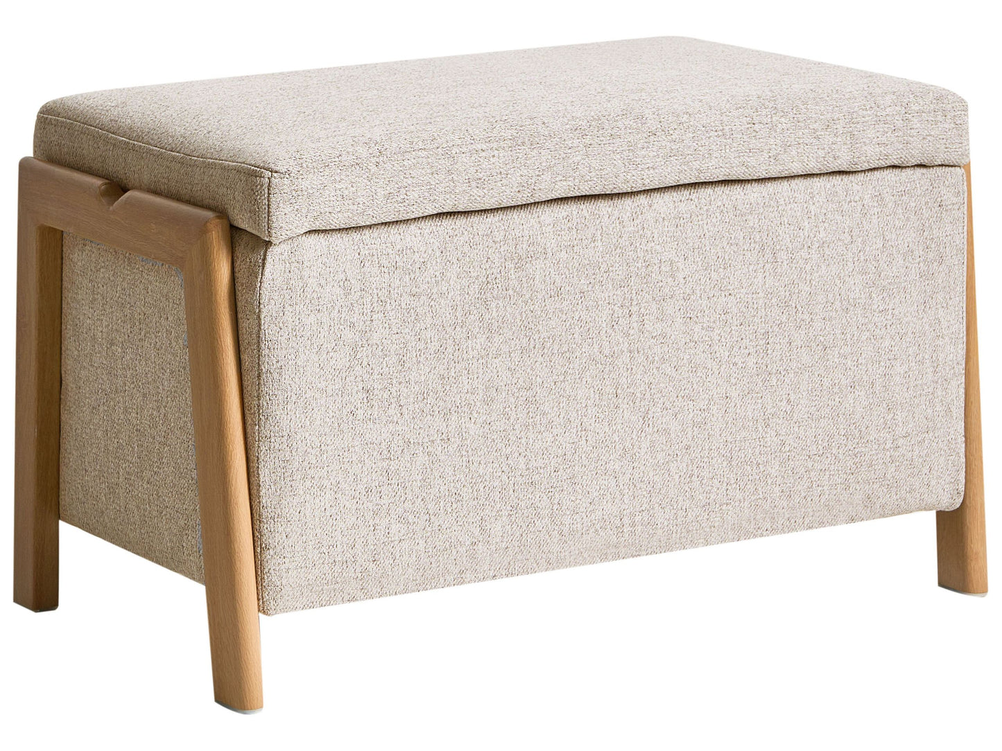 Glam Storage Bench Beige Fabric Underbed Storage Modern
