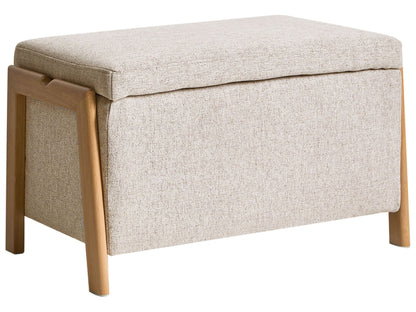 Glam Storage Bench Beige Fabric Underbed Storage Modern