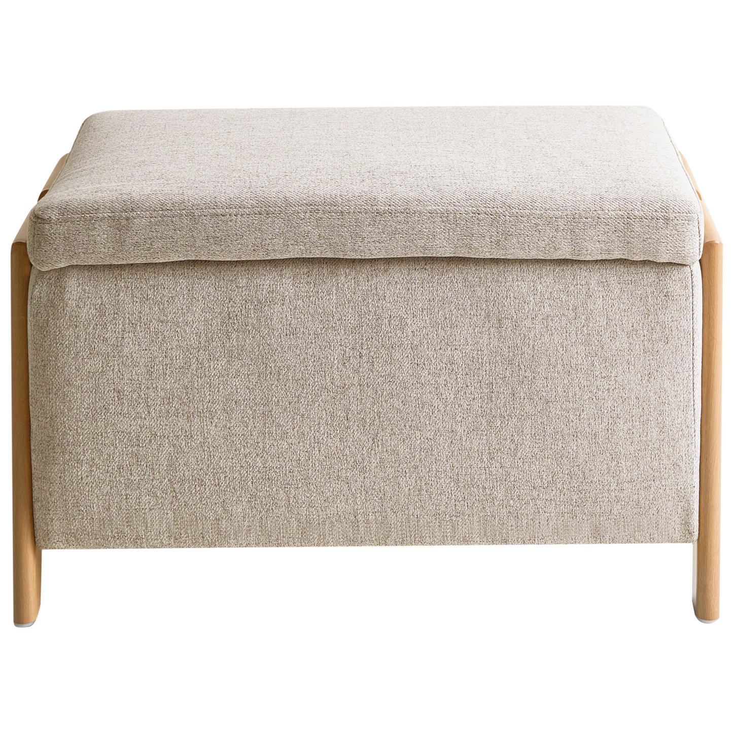 Glam Storage Bench Beige Fabric Underbed Storage Modern