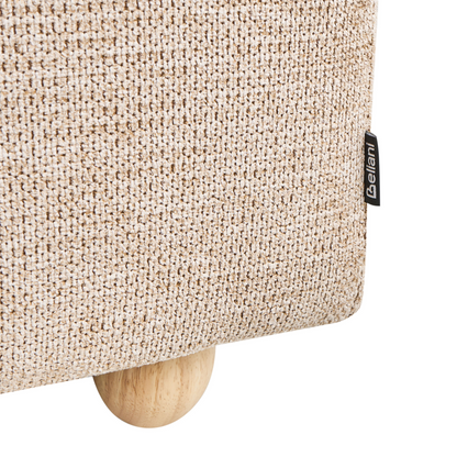 Storage Bench Beige Water-Repellent Fabric Upholstery