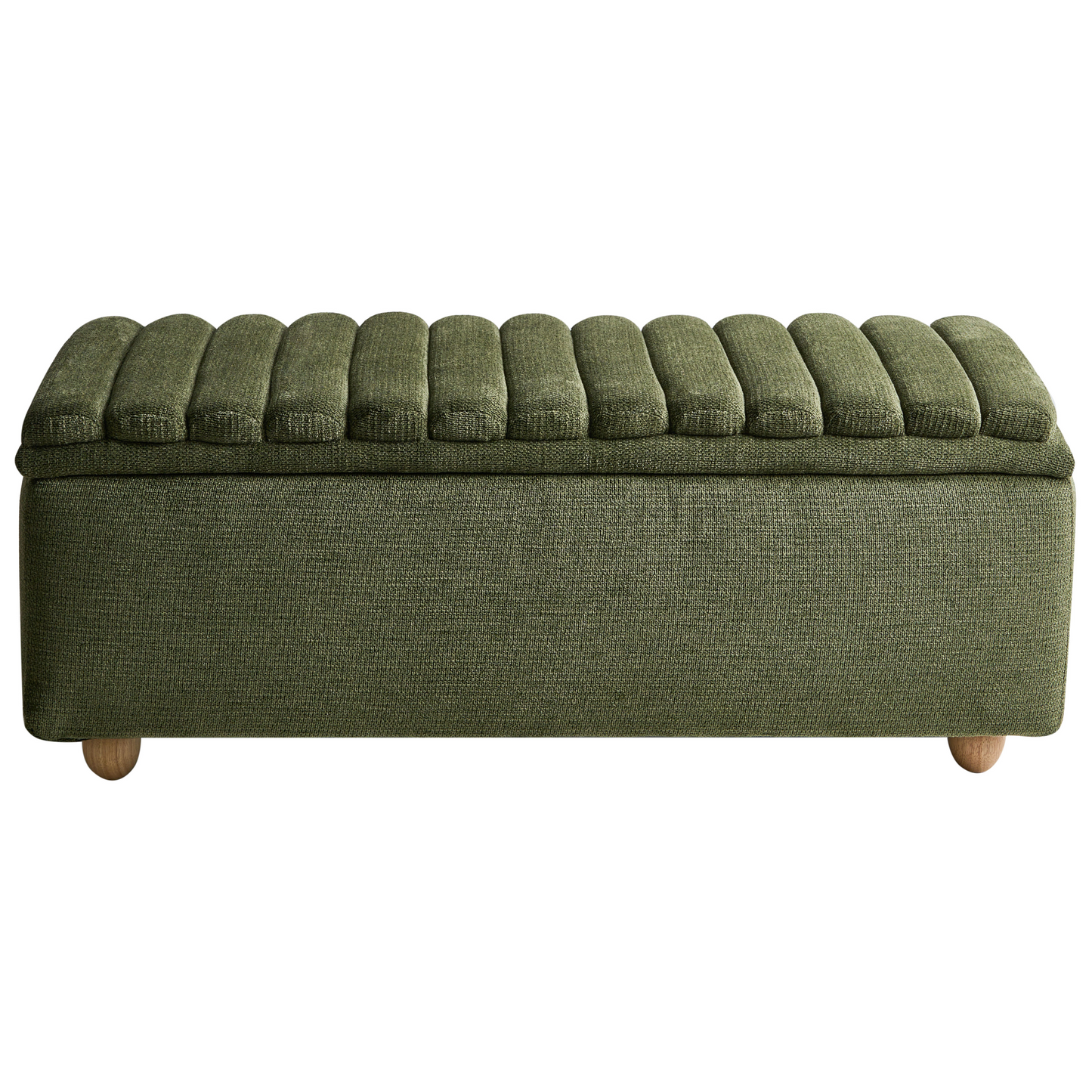 Storage Bench Green Fabric With Water-Repellent Coating