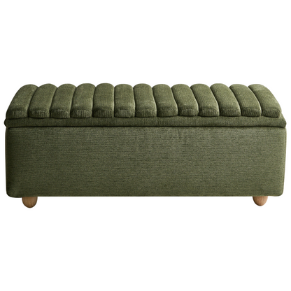 Storage Bench Green Fabric With Water-Repellent Coating