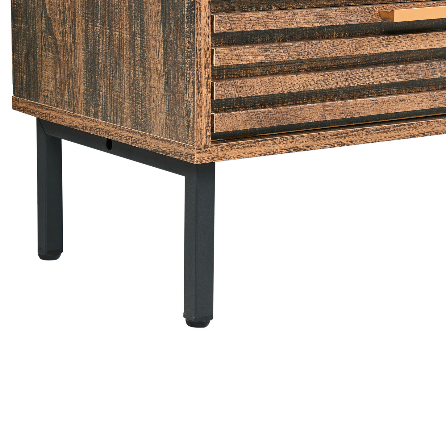 UrbanOak 9 Drawer Chest Dark Brown Black MDF With Iron Legs Modern Style Living Room Storage