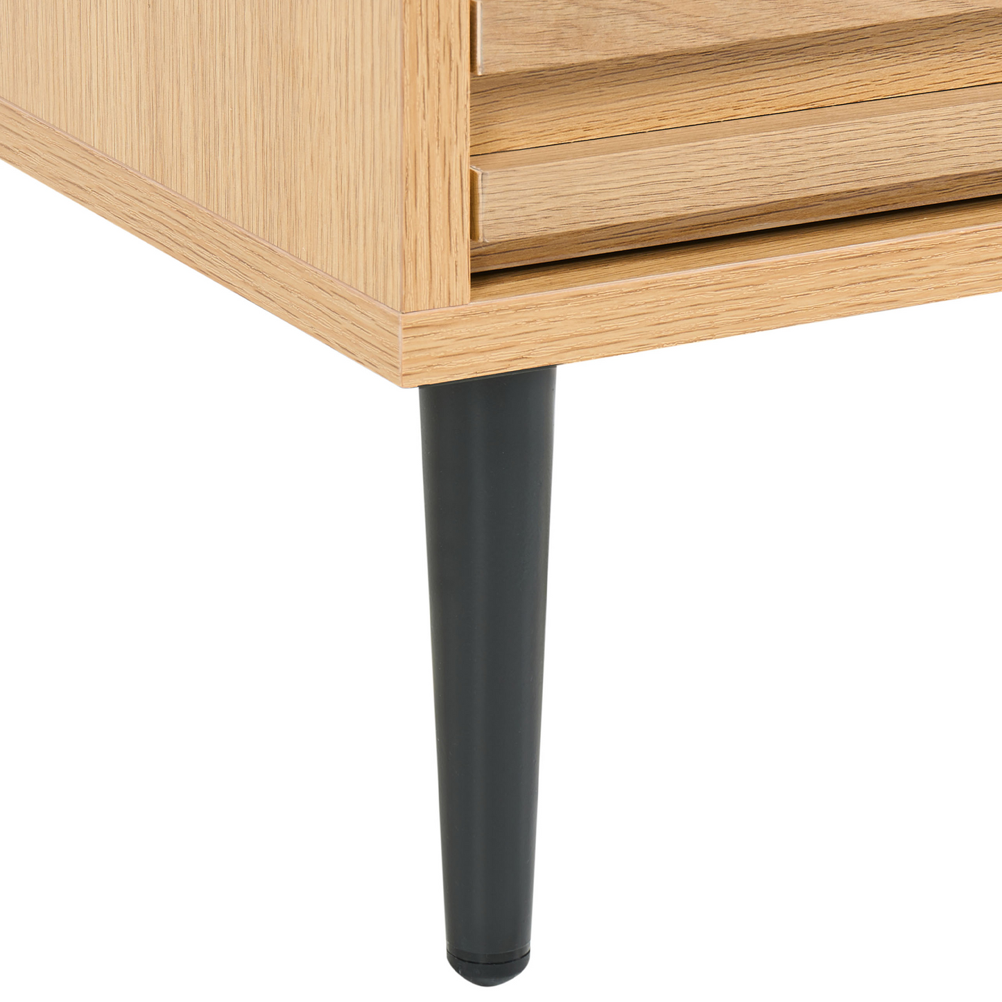 Nova Living Bedside Table Light Brown MDF With Iron Legs 2 Drawers