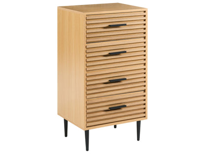 NovaLiving Chest Of Drawers Light Brown MDF Iron Legs 4 Drawers
