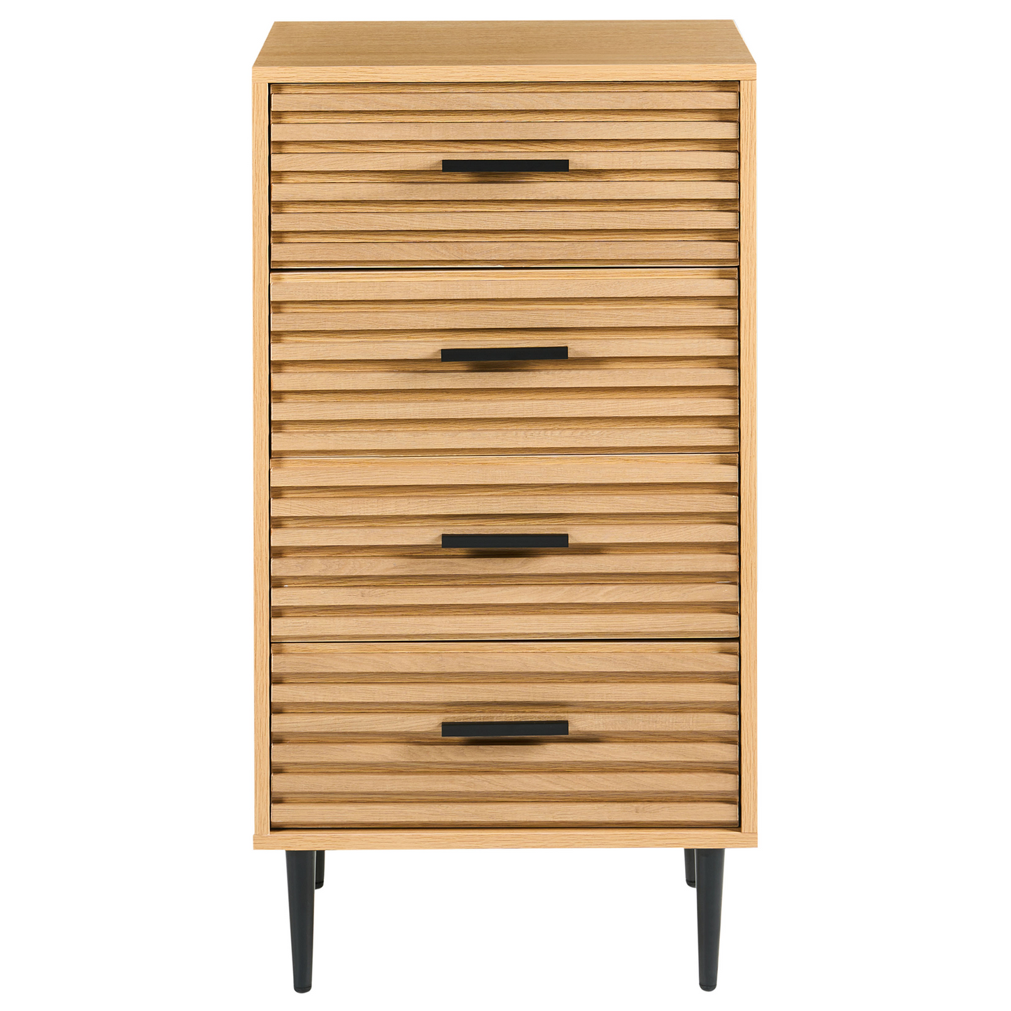 NovaLiving Chest Of Drawers Light Brown MDF Iron Legs 4 Drawers