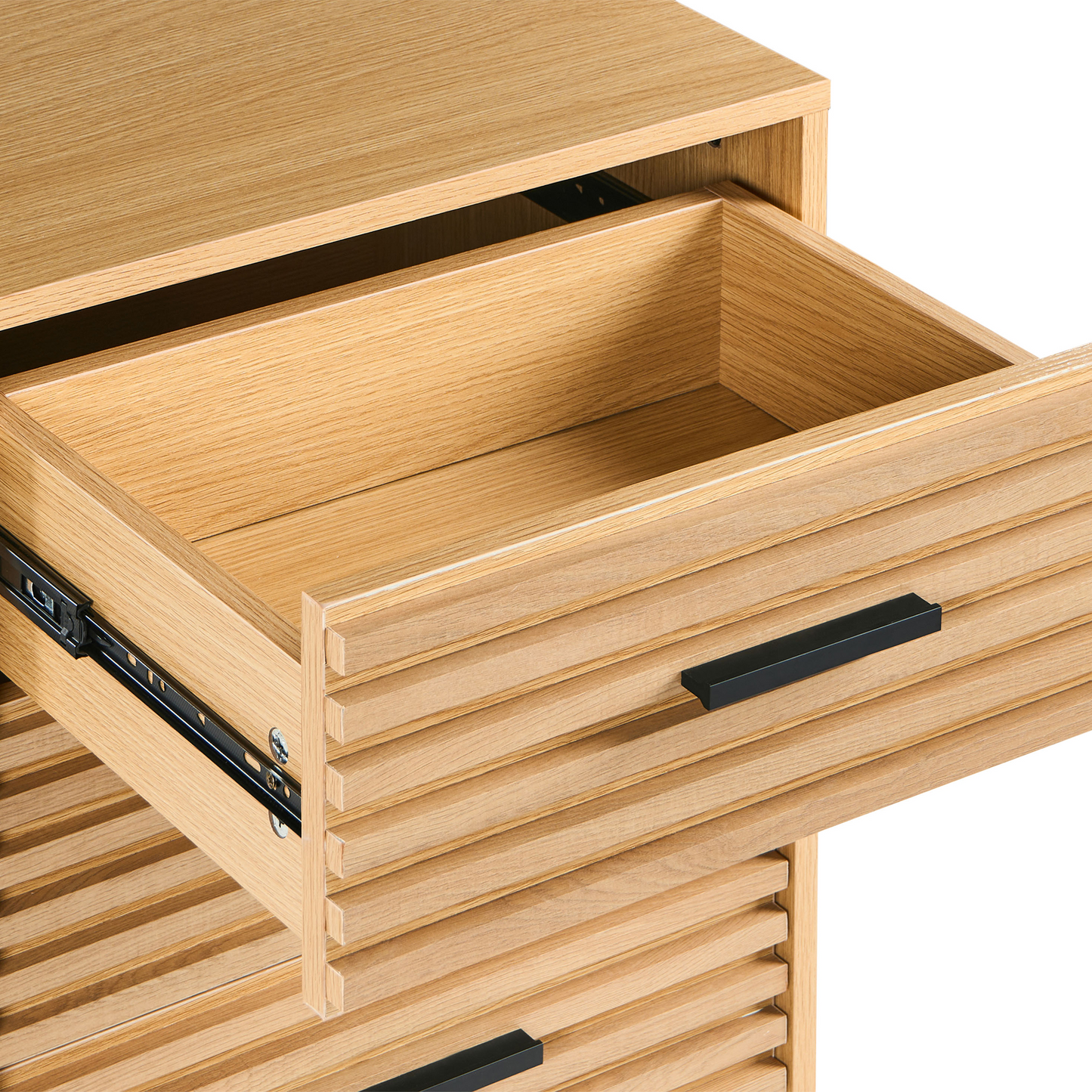 NovaLiving Chest Of Drawers Light Brown MDF Iron Legs 4 Drawers
