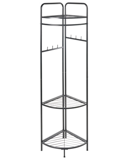 Industrial Black Clothes Rack 160cm Freestanding Steel Shelves