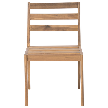 Garden 2 Chairs Set Light Brown Rustic Acacia Wood Outdoor