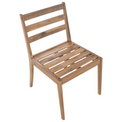 Garden 2 Chairs Set Light Brown Rustic Acacia Wood Outdoor