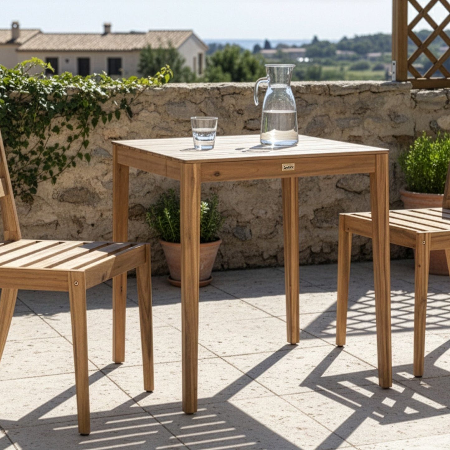 Acacia Bistro Table 70 x 70cm Light Brown Outdoor