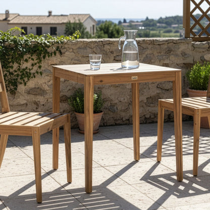 Acacia Bistro Table 70 x 70cm Light Brown Outdoor