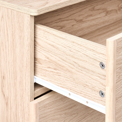 6 Drawer Chest Light Brown Particle Board Solid Wood Legs