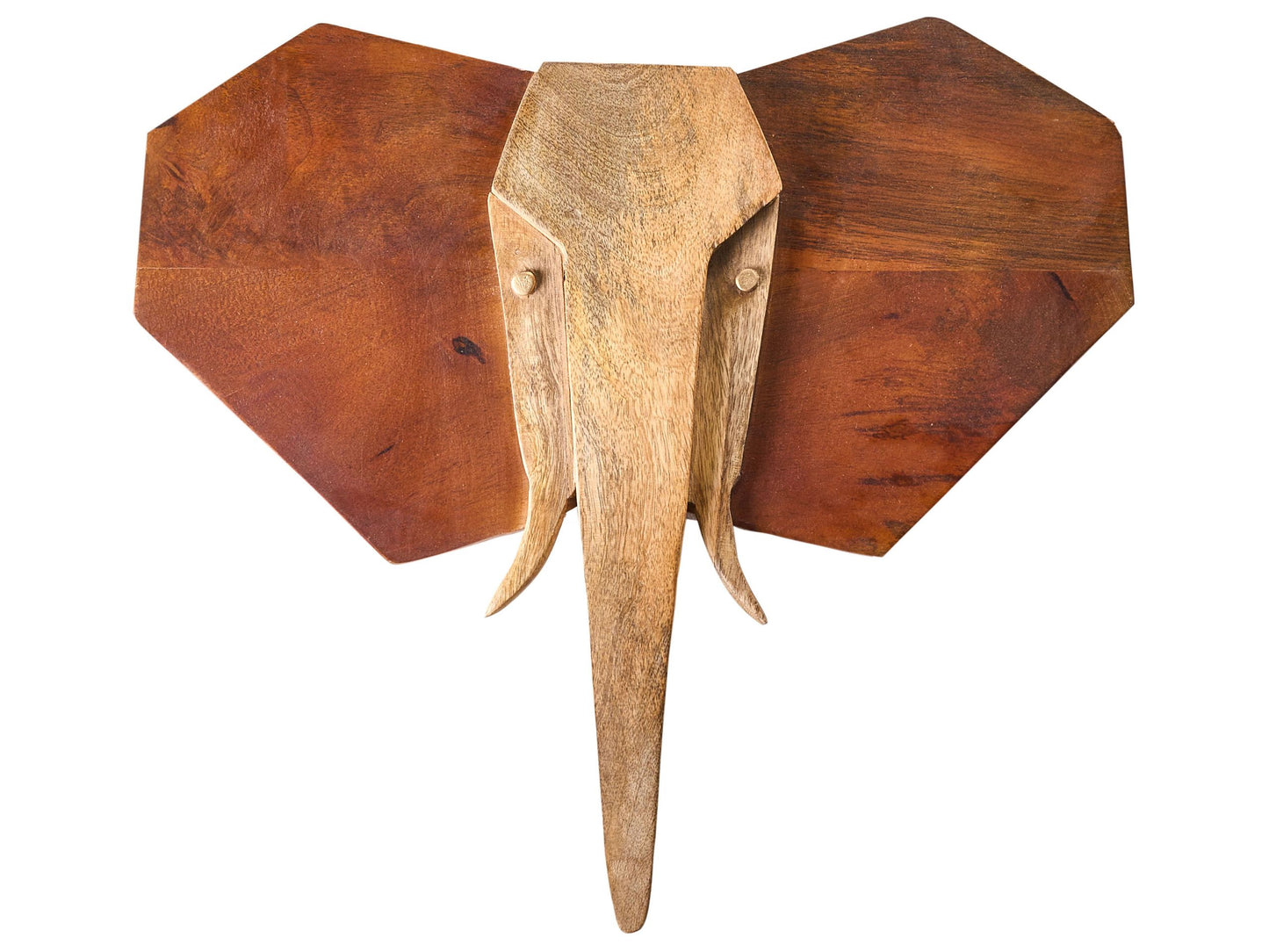 Brown Mango Wood Elephant Wall Decor Handmade Boho Style
