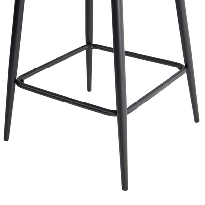 Noble Navy Velvet Bar Chair Set Of 2 With Armrests Cut-Out Backrest