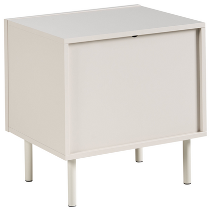 Cashmere Bedside Table Beige MDF With Metal Legs Two Shelves