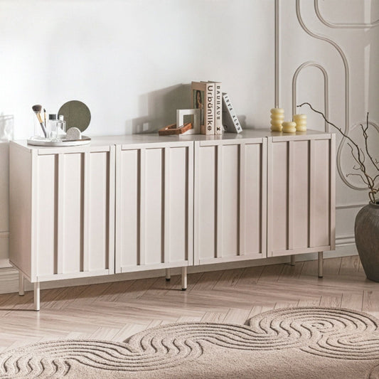 LuminaHome Cashmere Sideboard 4 Door Cabinet With Metal Legs Modern Bedroom Storage