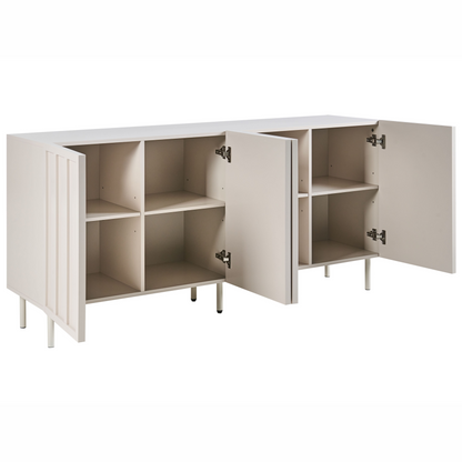 LuminaHome Cashmere Sideboard 4 Door Cabinet With Metal Legs Modern Bedroom Storage