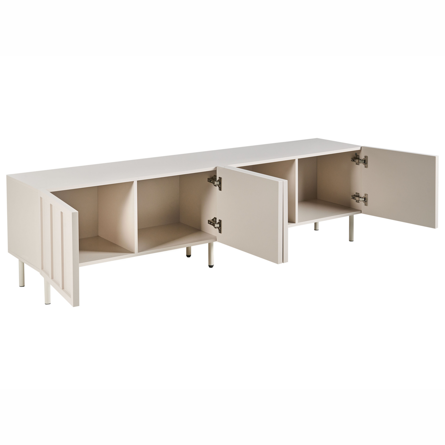 NovaCasa Cashmere TV Stand 4 Door Cabinet With Metal Legs