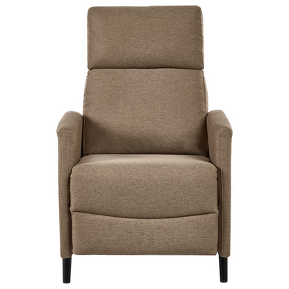 Brown Fabric Retro Recliner Chair Manual Push-Back 3-Position