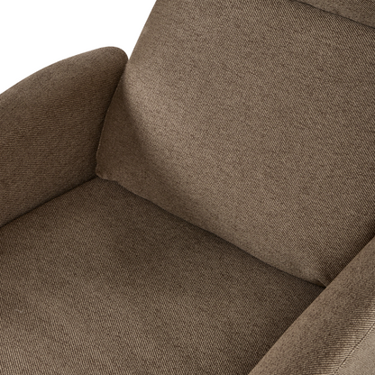 Brown Fabric Retro Recliner Chair Manual Push-Back 3-Position