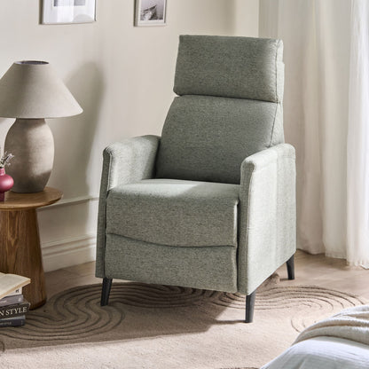 Manual Recliner Chair Light Green Fabric Upholstery