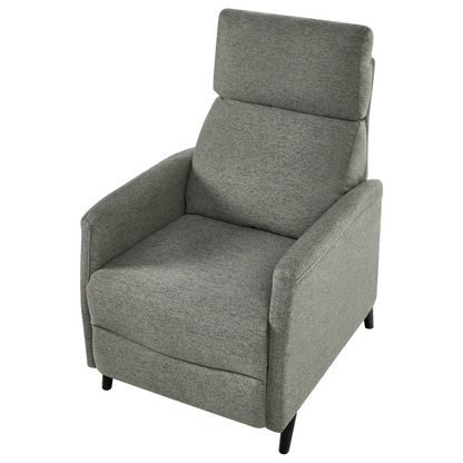 Manual Recliner Chair Light Green Fabric Upholstery