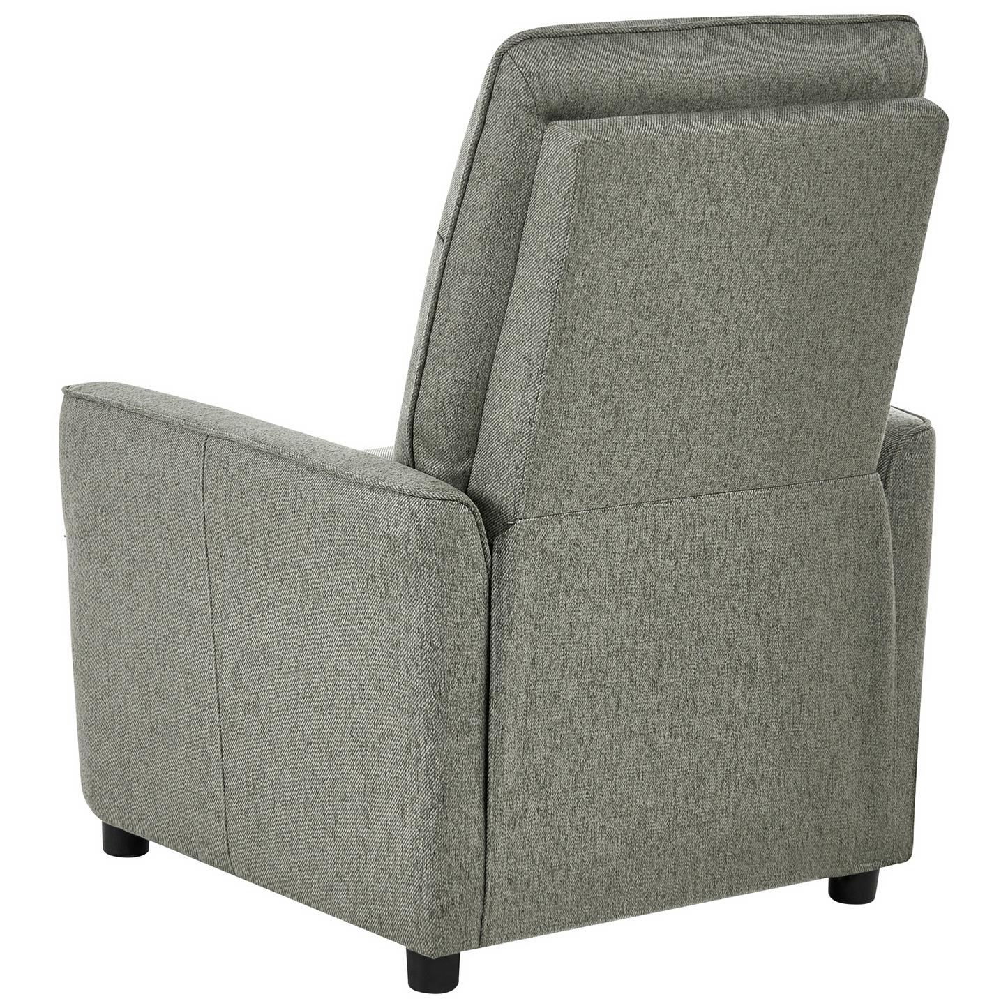 Recliner Chair Light Green Fabric Upholstery Manual Push Back With Adjustable Back And Footrest Retro Armchair