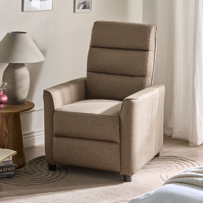 Heritage Home Manual Pushback Recliner Chair In Brown Fabric