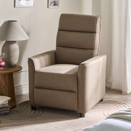 Heritage Home Manual Pushback Recliner Chair In Brown Fabric