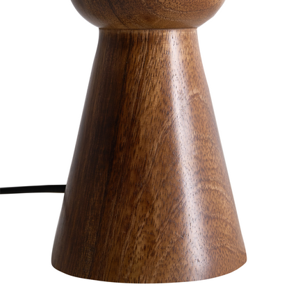 Table Lamp Beige Paper Shade Mango Wood Base