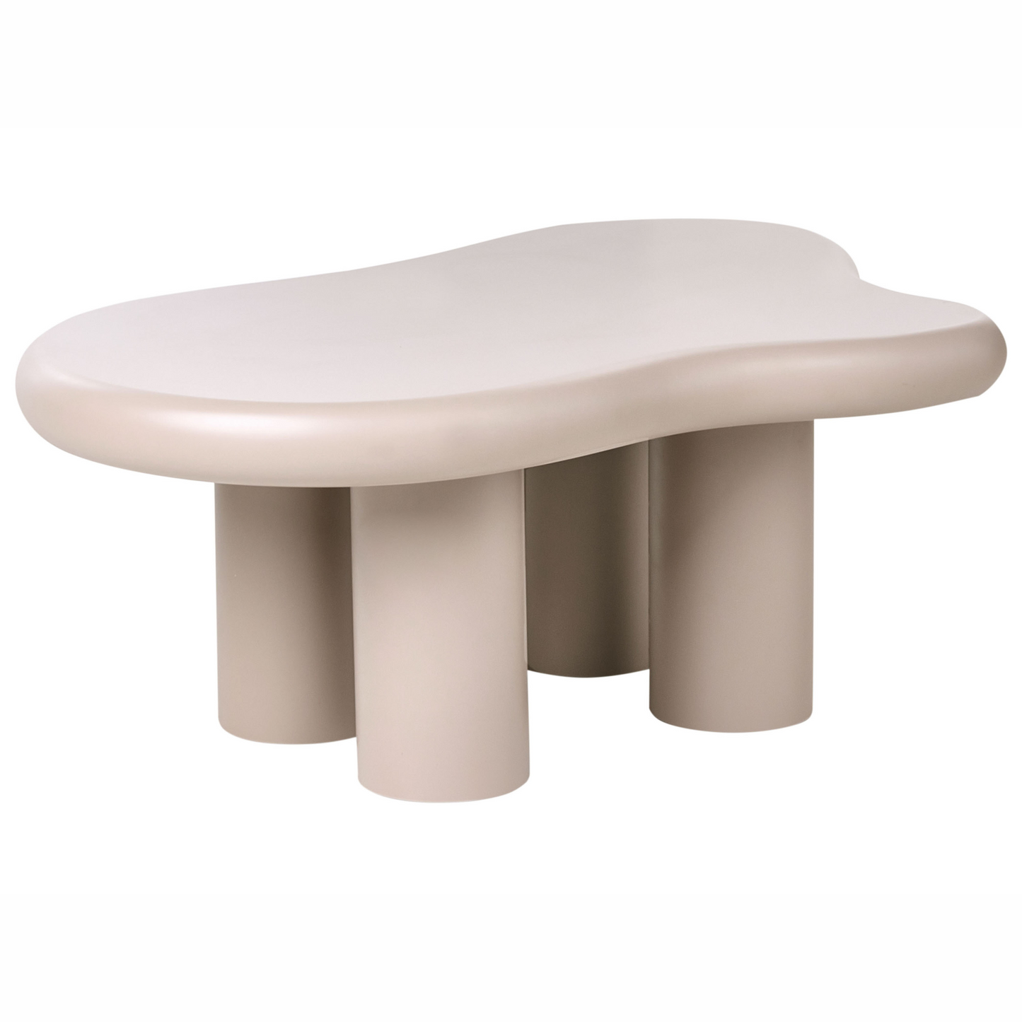NovaCasa Coffee Table Taupe MDF 100x70 Oval Top Modern Minimalist