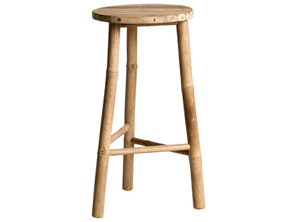 Bathroom Stool Tripod Side Table Natural Bamboo