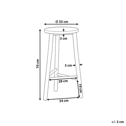 Bathroom Stool Tripod Side Table Natural Bamboo