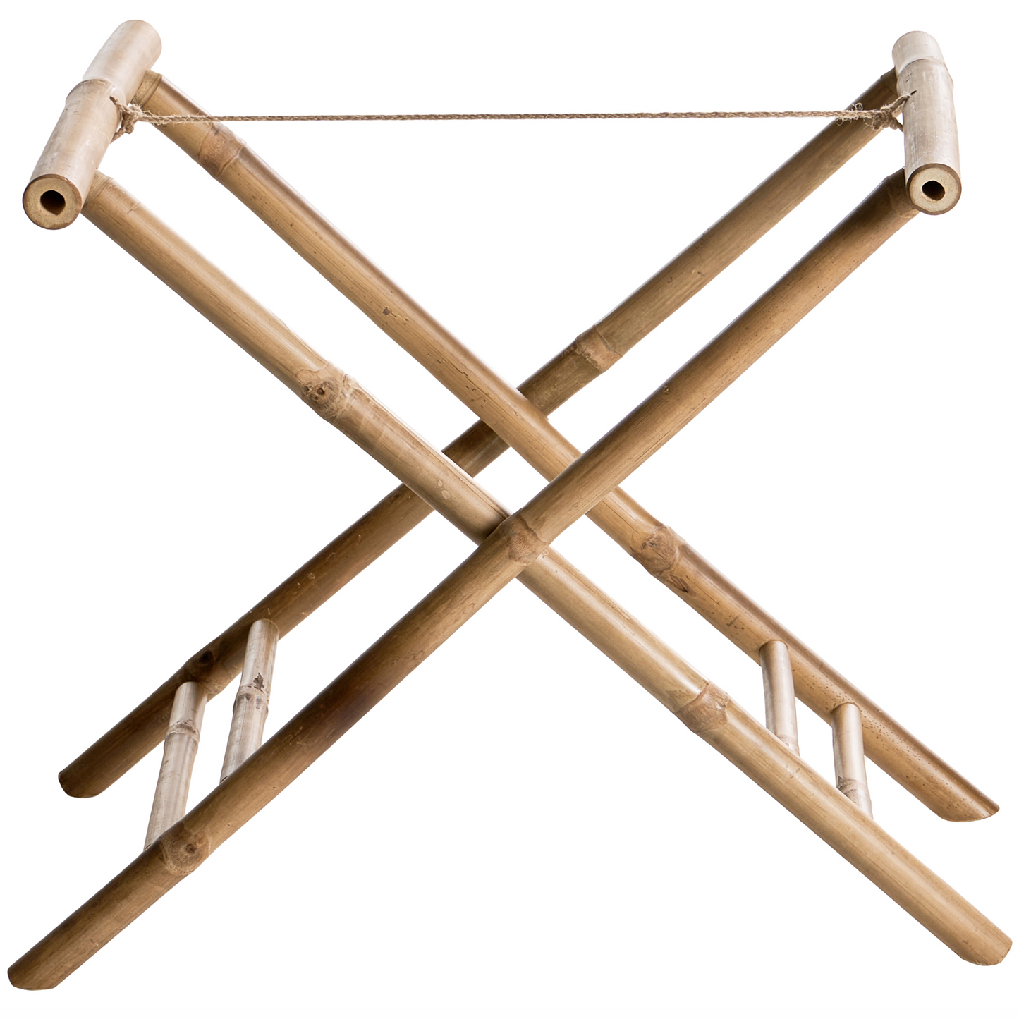 Bathroom Side Table Folding Tray Natural Bamboo