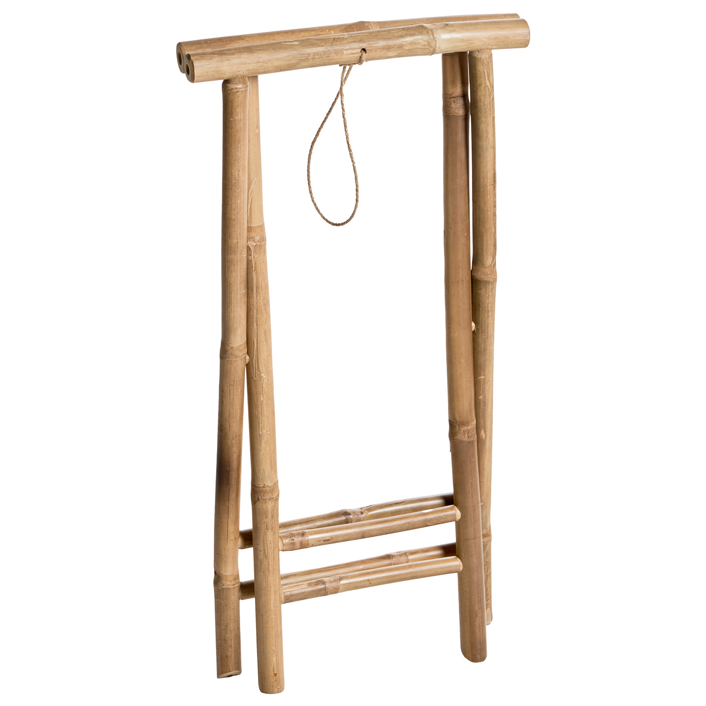 Bathroom Side Table Folding Tray Natural Bamboo