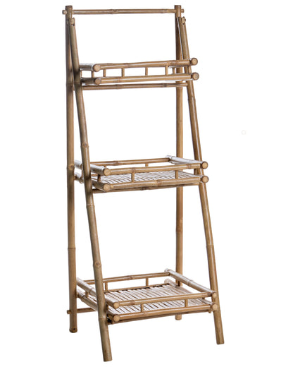 Bamboo Shelving Unit Natural Bamboo Bathroom Storage 3 Tier Foldable Nordic