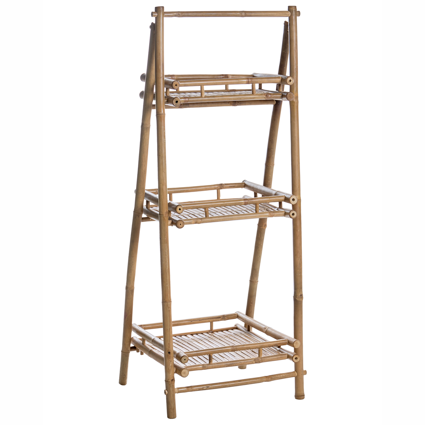 Bamboo Shelving Unit Natural Bamboo Bathroom Storage 3 Tier Foldable Nordic