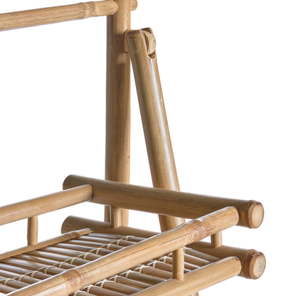 Bamboo Shelving Unit Natural Bamboo Bathroom Storage 3 Tier Foldable Nordic