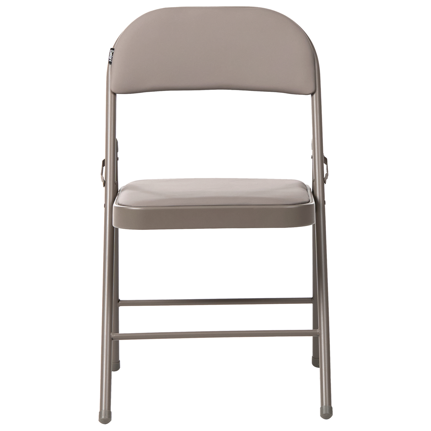 4 Pack Folding Conference Chairs Taupe Metal Frame Padded PU Seats And Backrest For Meetings