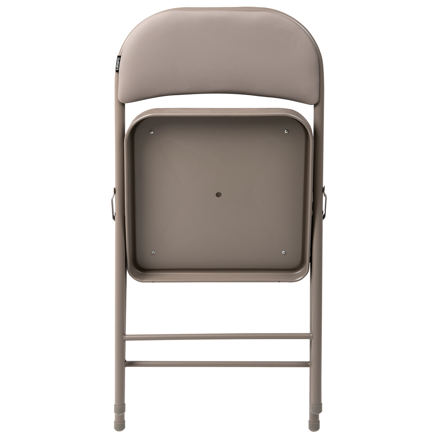 4 Pack Folding Conference Chairs Taupe Metal Frame Padded PU Seats And Backrest For Meetings