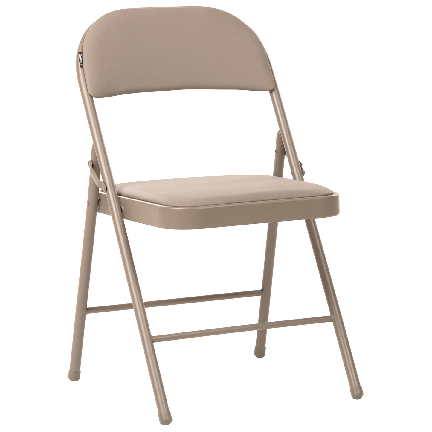 Apex Seating Set Of 4 Beige Folding Chairs With Sturdy Metal Frame And Padded PU Seats