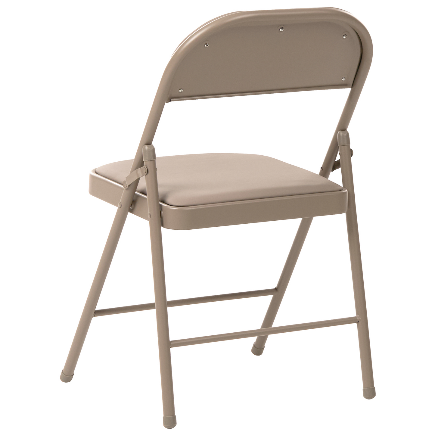 Apex Seating Set Of 4 Beige Folding Chairs With Sturdy Metal Frame And Padded PU Seats
