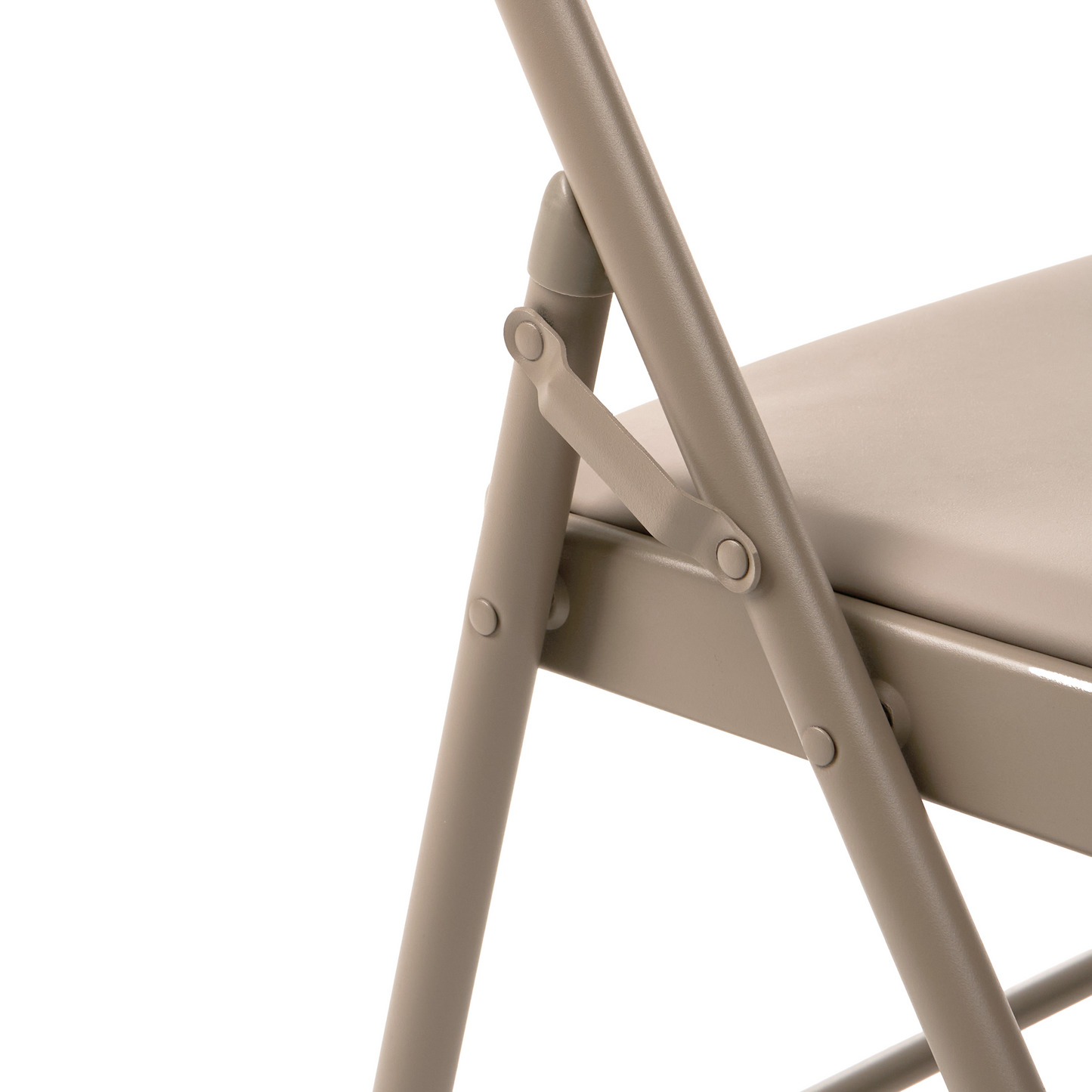 Apex Seating Set Of 4 Beige Folding Chairs With Sturdy Metal Frame And Padded PU Seats
