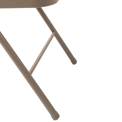 Apex Seating Set Of 4 Beige Folding Chairs With Sturdy Metal Frame And Padded PU Seats