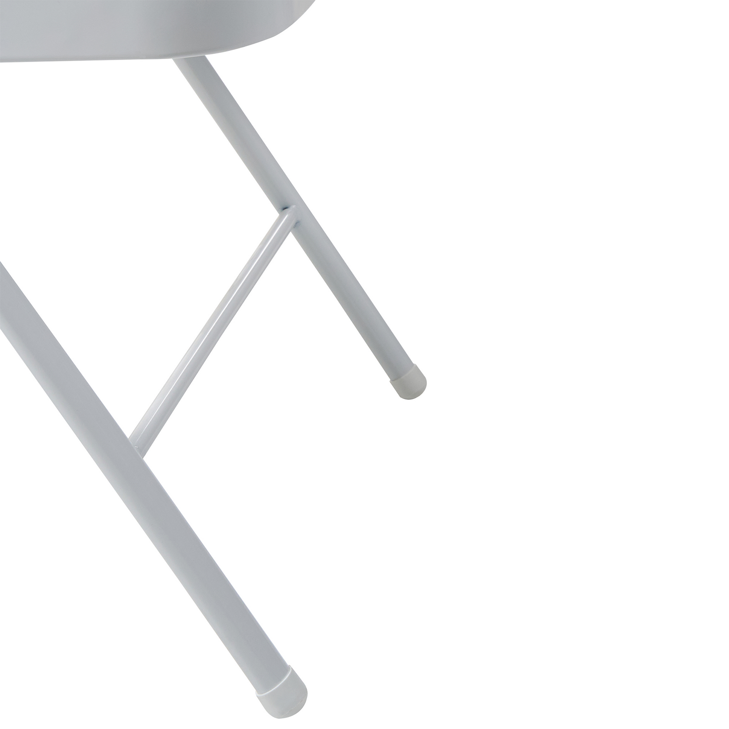 Four Pack Folding Chairs White Metal Frame Padded PU