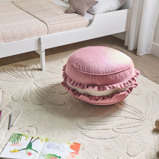 Macaron Pink Pouffe 50 x 50 x 30cm Soft Velvet