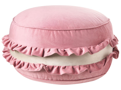 Macaron Pink Pouffe 50 x 50 x 30cm Soft Velvet