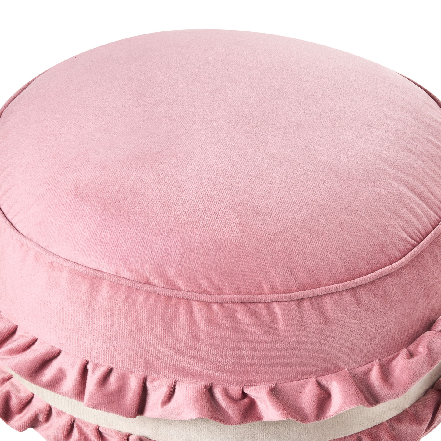 Macaron Pink Pouffe 50 x 50 x 30cm Soft Velvet