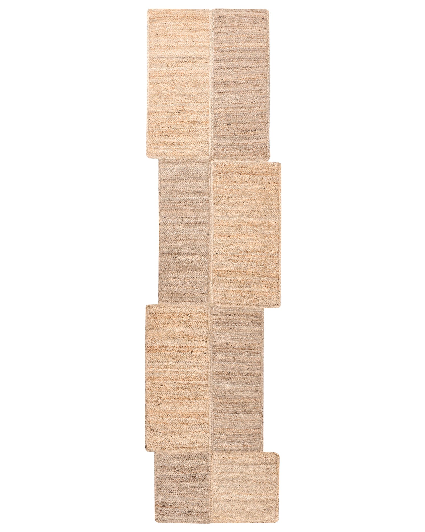 Jute Runner Rug Beige 80 x 300 Asymmetrical Braided Hallway